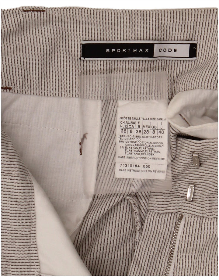 Spodnie damskie SPORTMAX UK 8 Small W28 L25 Szare prążki