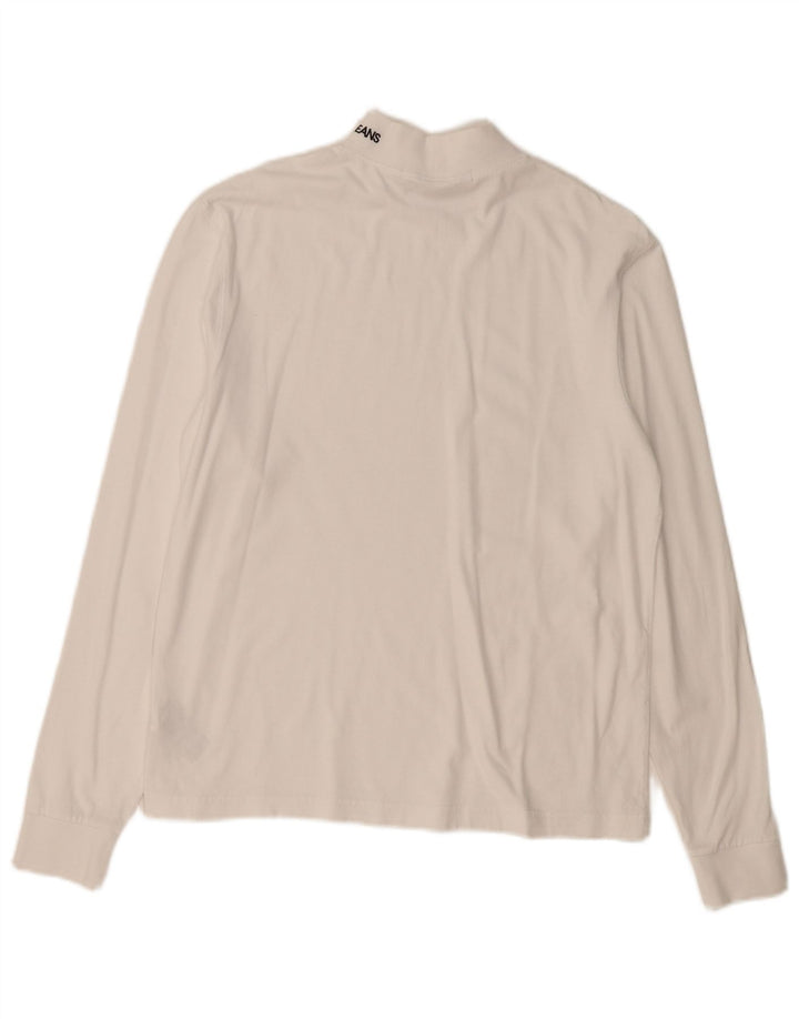 CALVIN KLEIN JEANS Męski top z długim rękawem, mały, biały, bawełniany