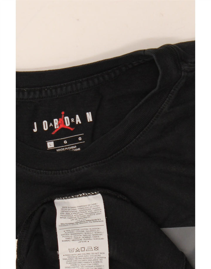 Męski T-shirt z grafiką Jordan, duży, czarny, bawełniany