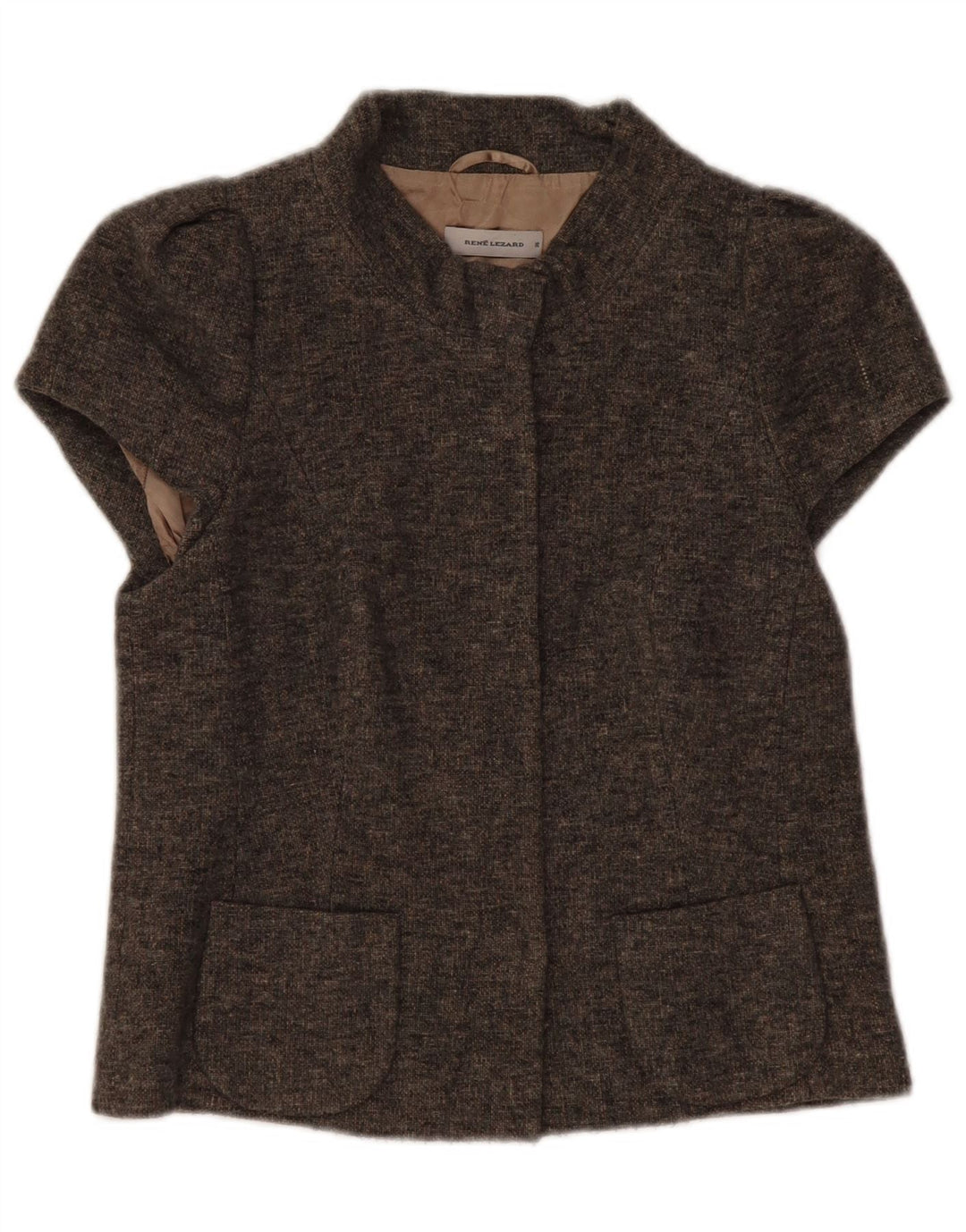 Damska marynarka z krótkim rękawem Rene Lezard EU 36, mała, szara wełna