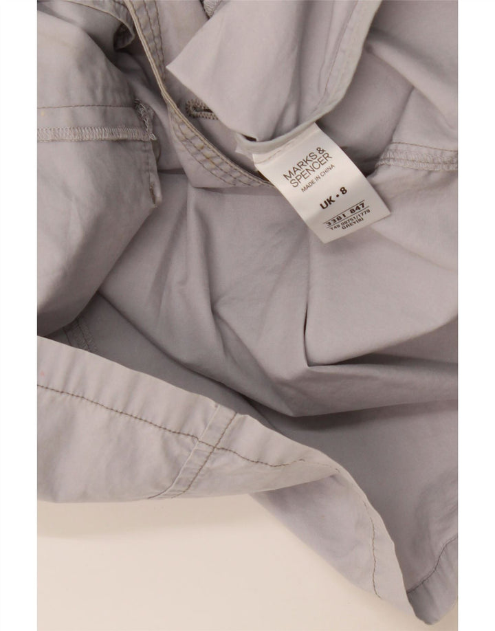 Marks & Spencer Damska kurtka z podwójnymi piersiami i rękawami 3/4, UK 8, mała, szara