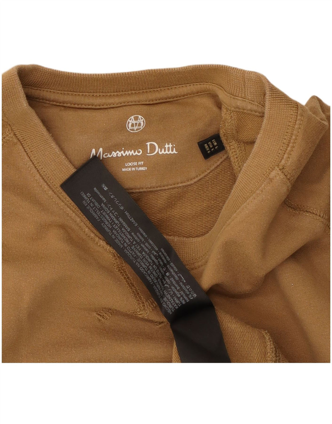 Męska bluza o luźnym kroju Massimo Dutti, duża, beżowa, bawełniana