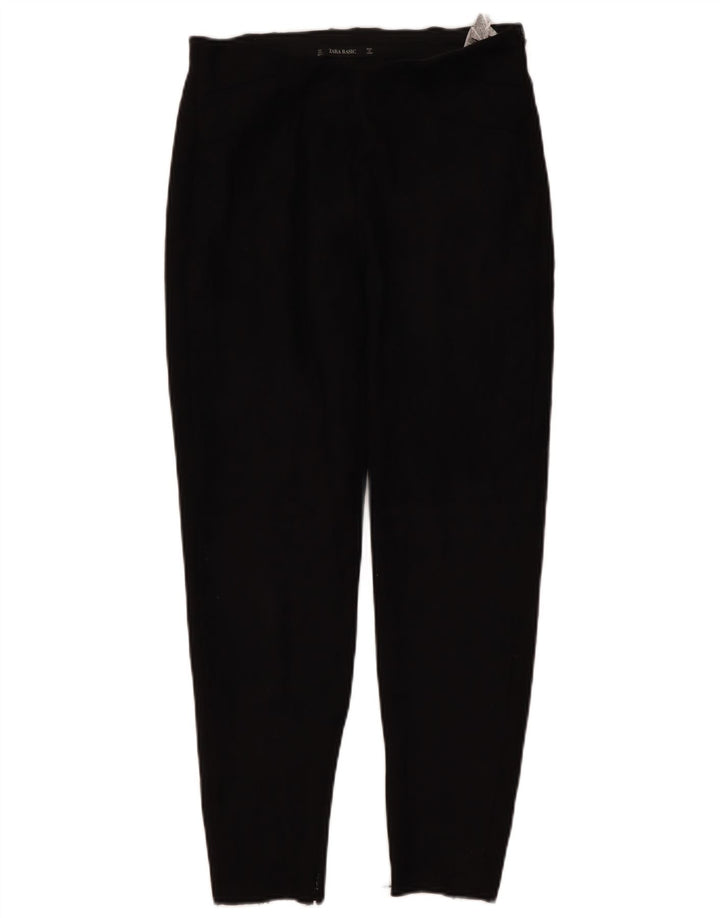 Damskie spodnie typu slim casual Zara, duże, W32 L26, czarny poliester