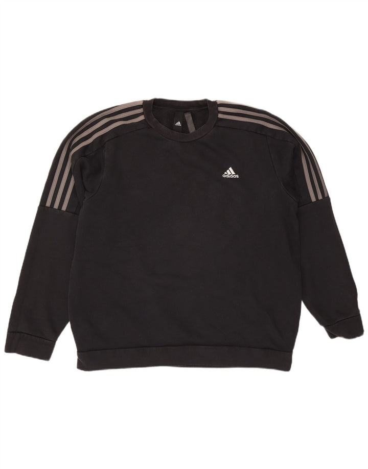 Adidas Męska Bluza Sweter Średni Czarny Bawełna