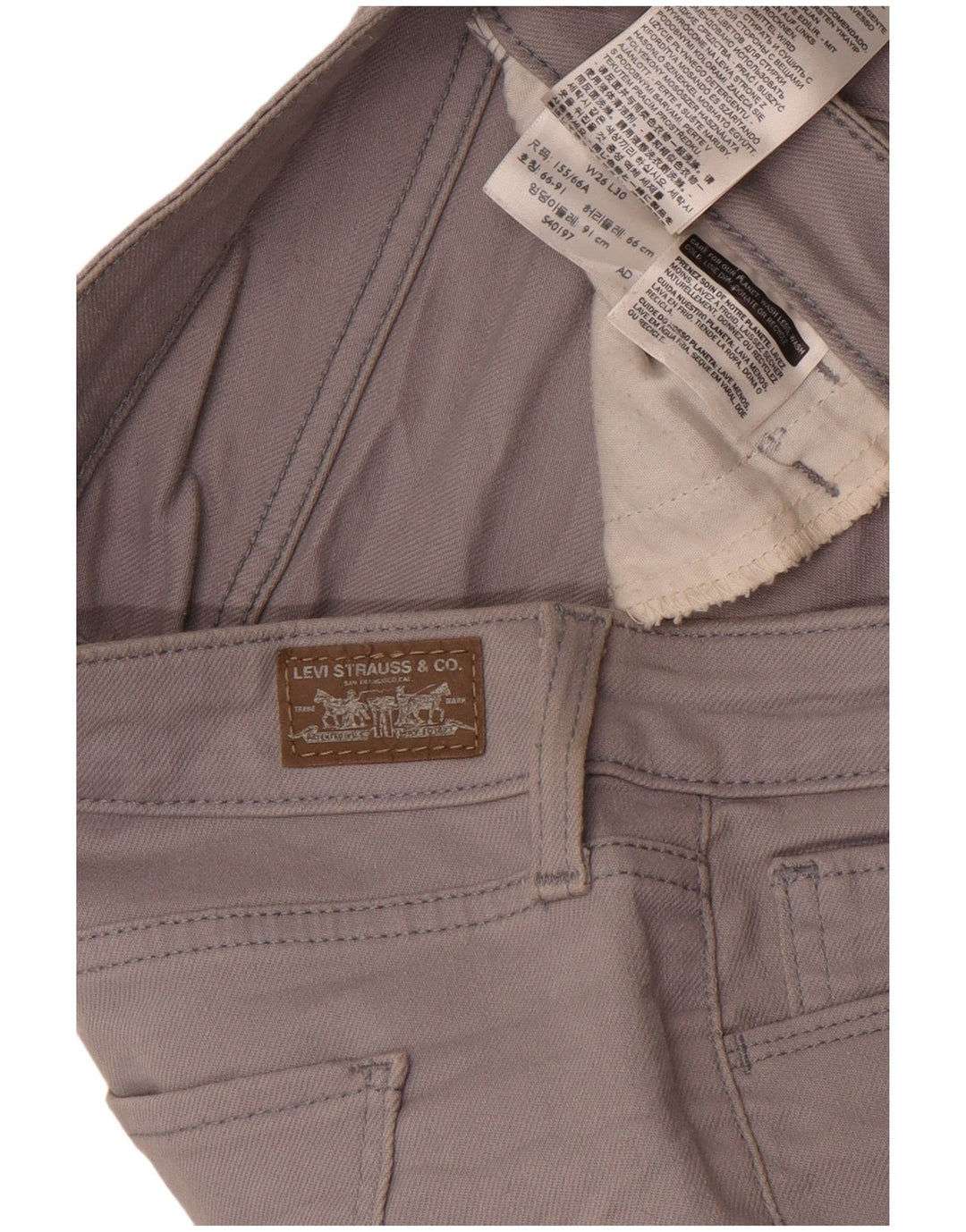 Damskie legginsy Levi's Skinny Jeans W26 L30 Szara bawełna