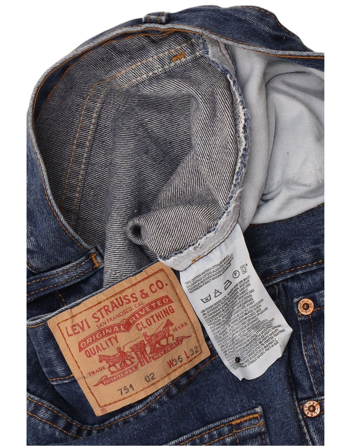 Męskie jeansy Levi's 751 Regular Straight W36 L32 Niebieskie bawełniane