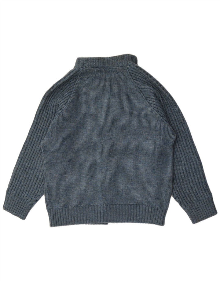 Vintage męski sweter rozpinany, duży niebieski moher