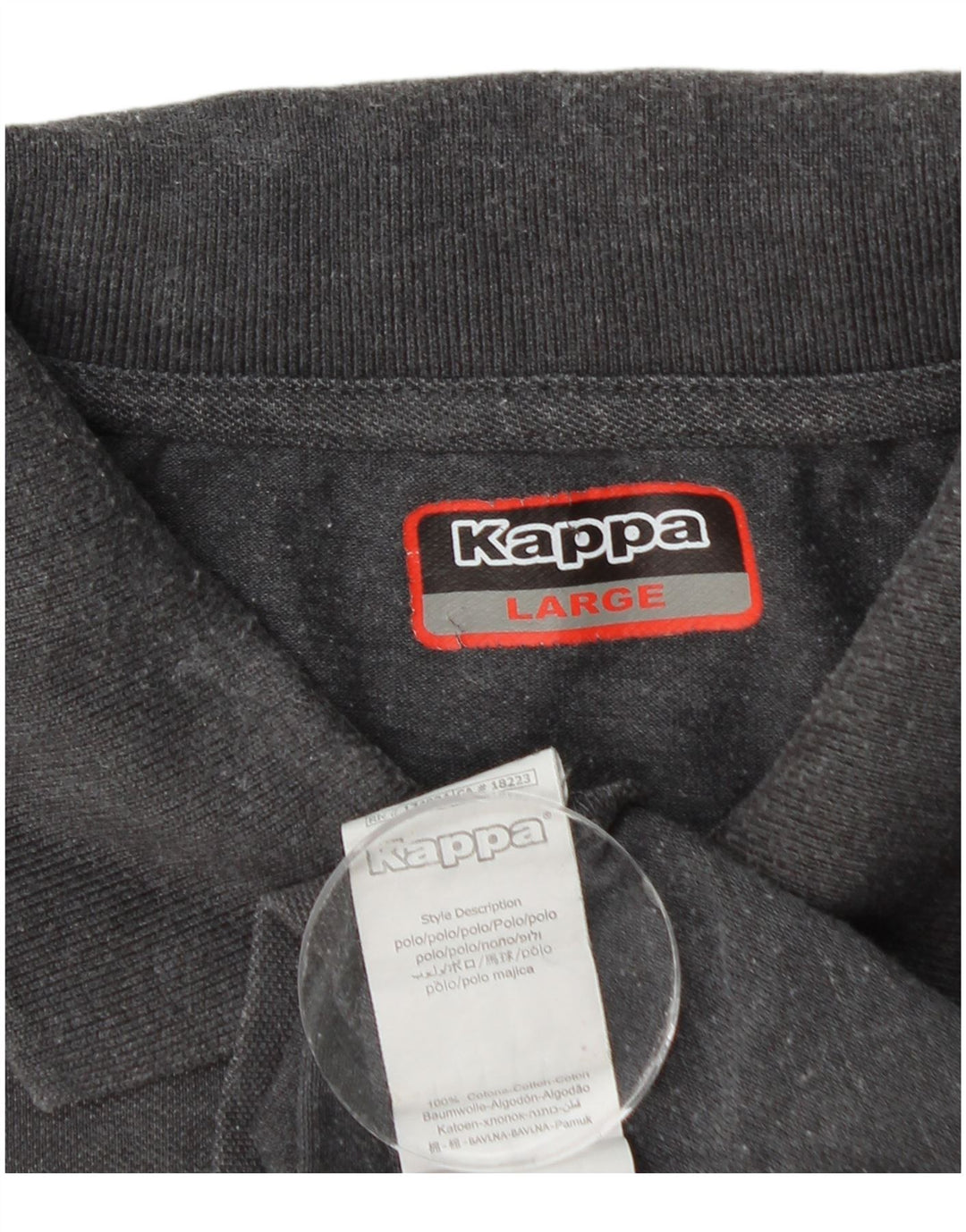 Męska koszulka polo KAPPA, duża, szara, bawełniana