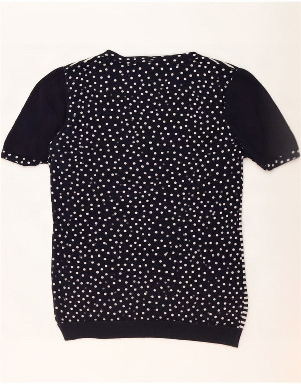 Bluzka damska Max Mara z krótkim rękawem Top UK 12 Medium Granatowa w prążki
