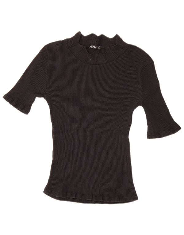 T-shirt damski Zara Top UK 14, duży, czarny