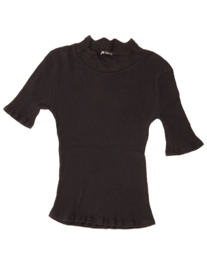 T-shirt damski Zara Top UK 14, duży, czarny
