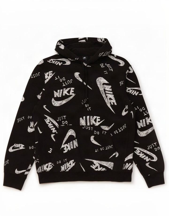 Męska bluza z kapturem Nike z grafiką, średnia czarna, bawełniana