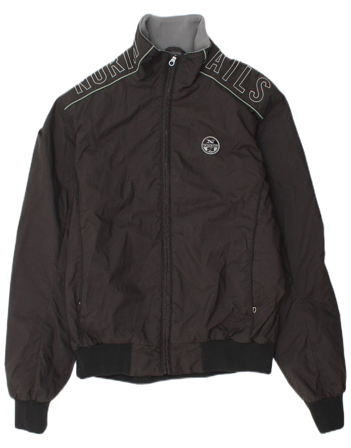 Męska kurtka bomber North Sails Graphic UK 40, duża, czarna, poliamidowa