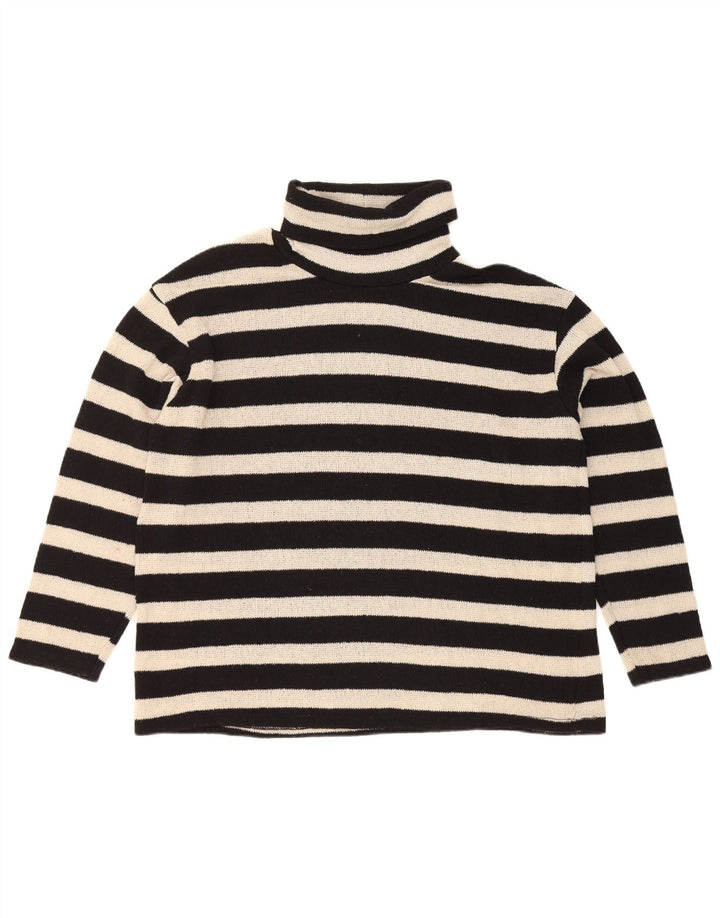 Damski sweter oversize z golfem Zara UK 10 w małe czarne paski