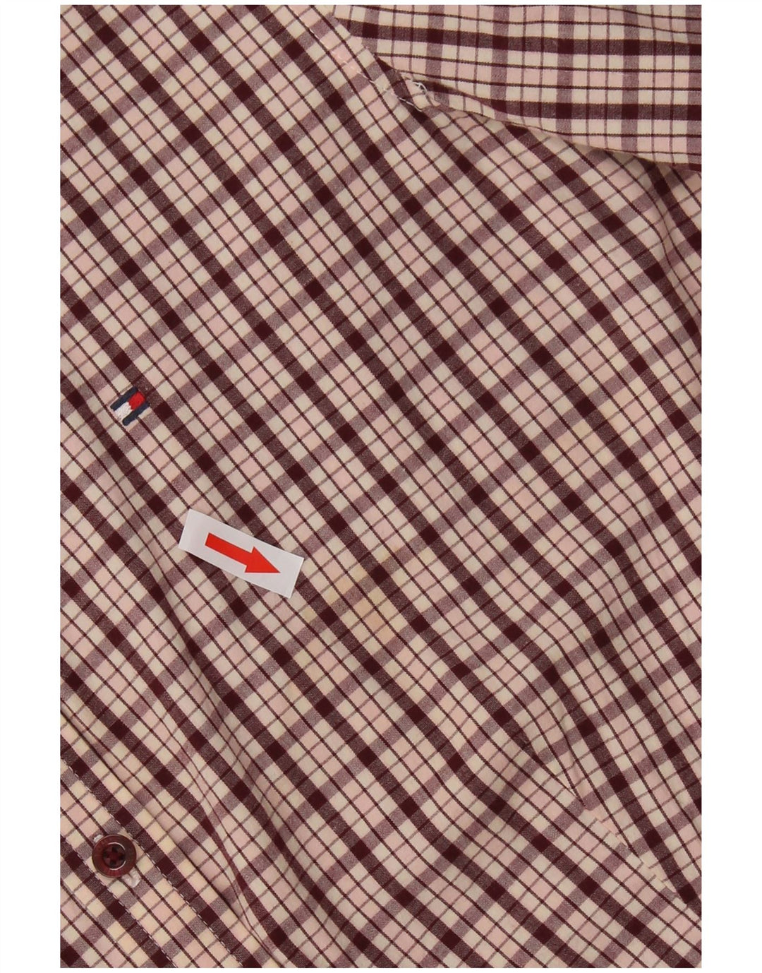 Koszula damska Tommy Hilfiger US 6, średnia, bordowa, bawełniana kratka