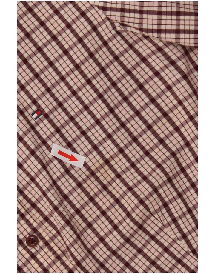 Koszula damska Tommy Hilfiger US 6, średnia, bordowa, bawełniana kratka