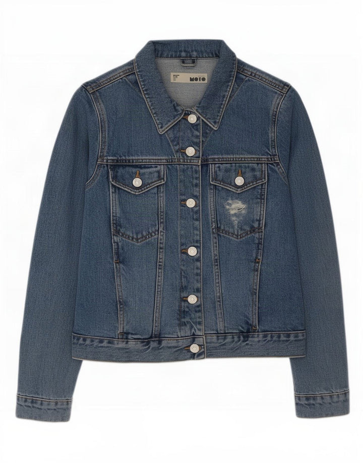 Damska kurtka dżinsowa Topshop UK 10, mała, niebieska, bawełniana