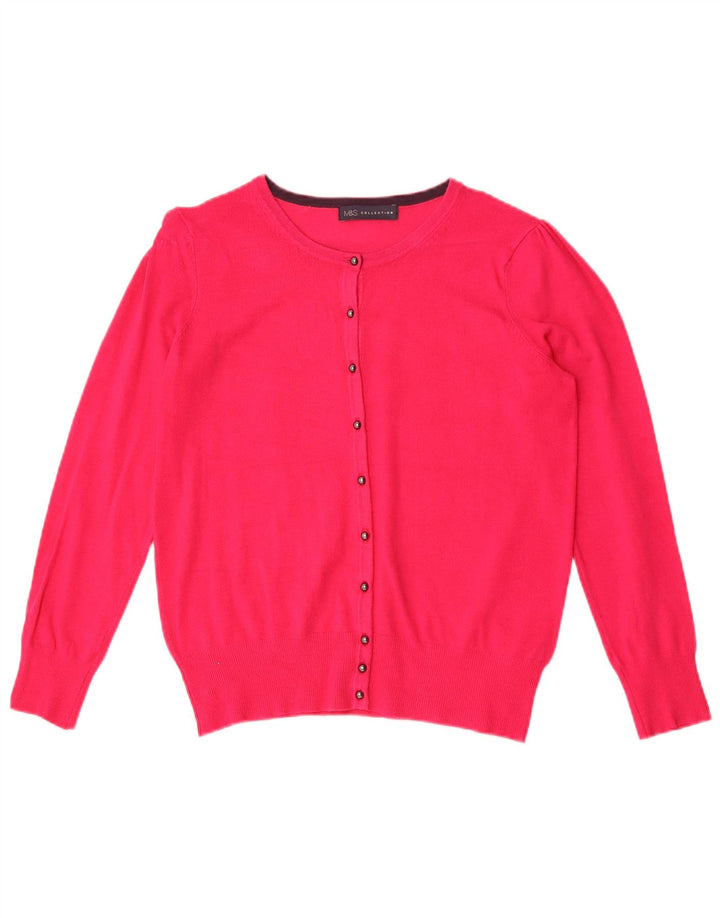 Marks & Spencer Damski sweter kardigan UK 10 Small Pink Wiskoza