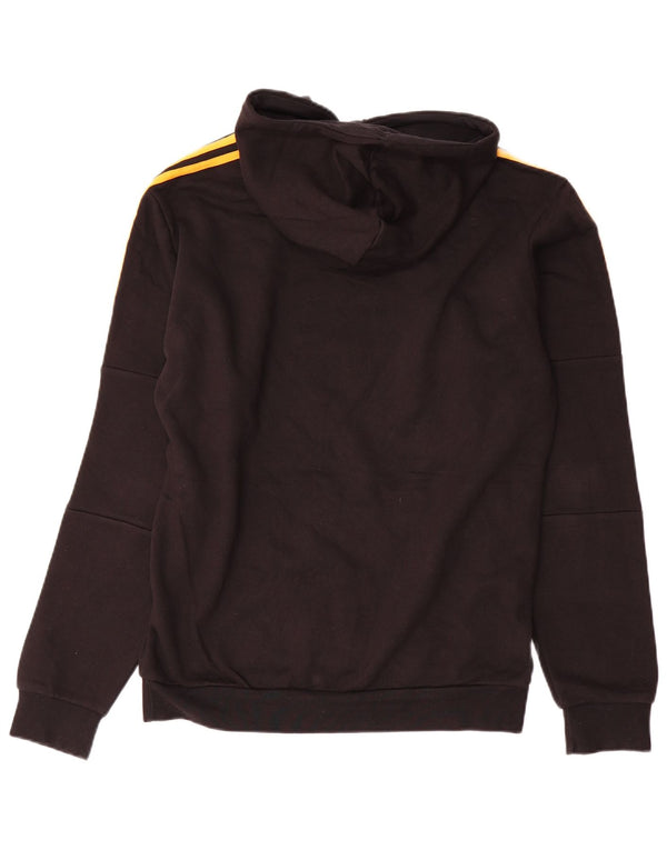 Męska bluza z kapturem Adidas z grafiką, mała, czarna, bawełniana