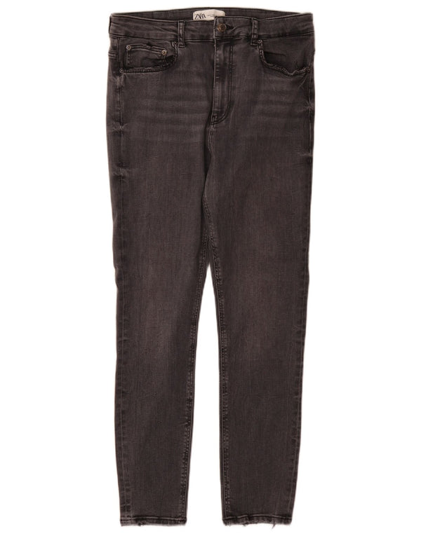 Damskie jeansy obcisłe z wysokim stanem Zara EU 42 Large W32 L27 Szare