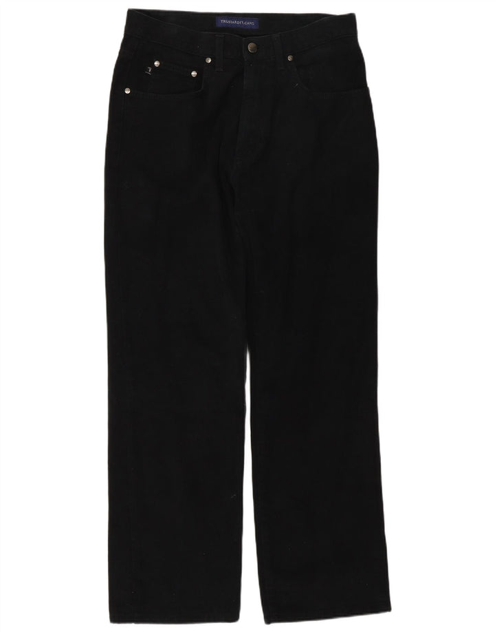 Męskie proste dżinsy Trussardi IT 48 Medium W32 L30 Czarna bawełna