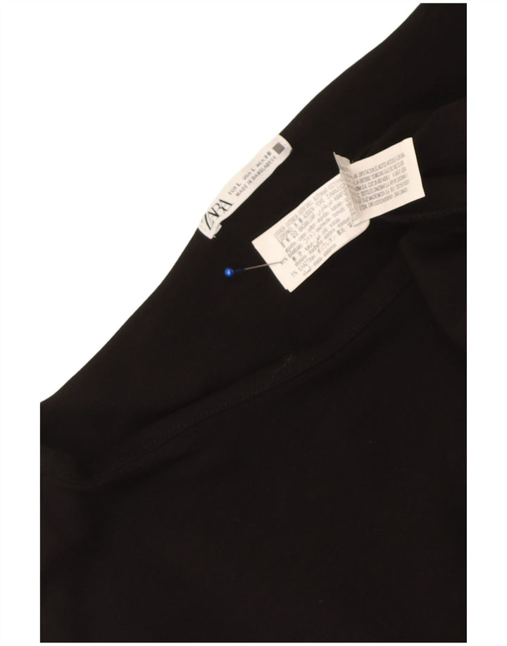 Damska sukienka maxi Zara UK 14, duża, czarna, bawełniana