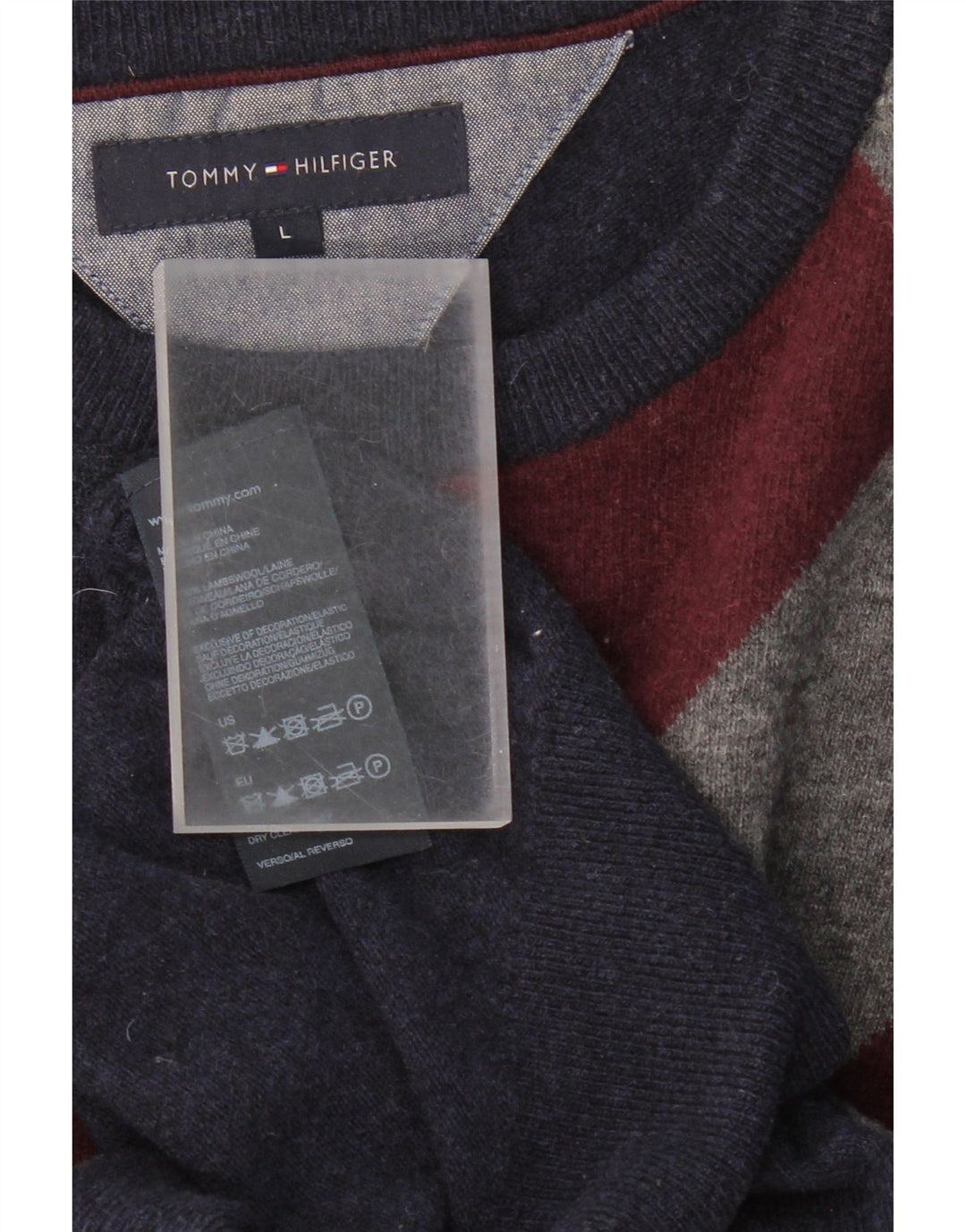 TOMMY HILFIGER Mens Crew Neck Jumper Sweater Large Navy Blue Vintage Tommy Hilfiger and Second-Hand Tommy Hilfiger from Messina Hembry 