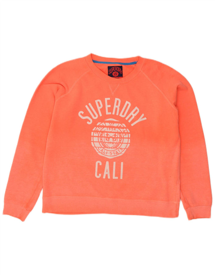 Damski sweter SUPERDRY z grafiką UK 16, duży pomarańczowy