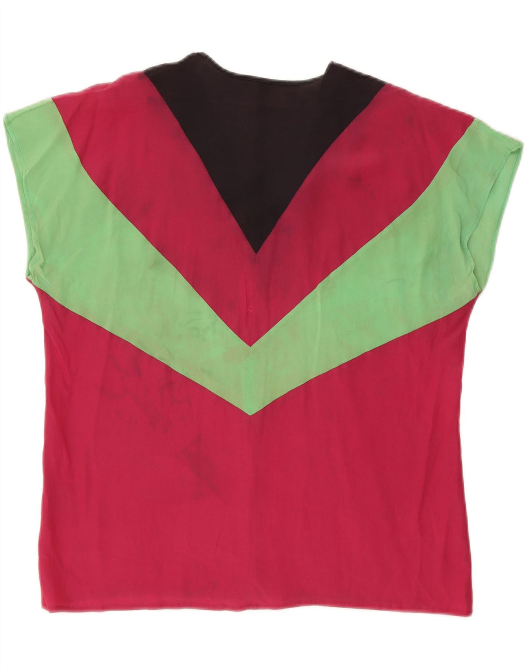 VINTAGE Womens Sleeveless Blouse Top UK 14 Large Multicoloured Colourblock Vintage Vintage and Second-Hand Vintage from Messina Hembry 