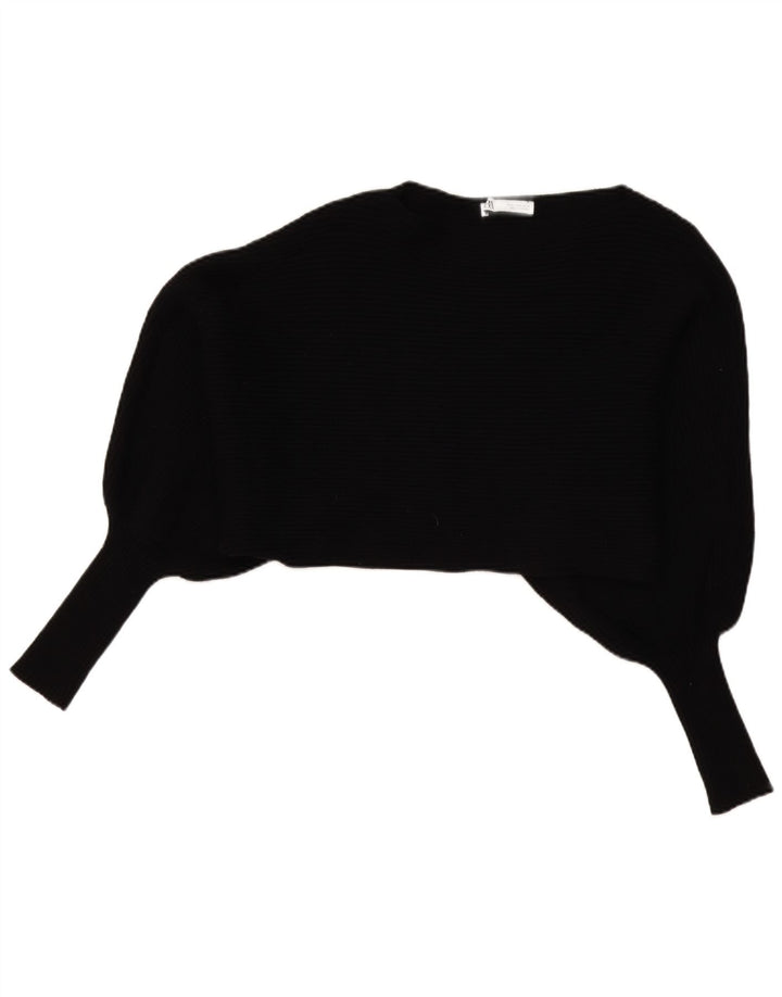 Damski top oversize z krótkim rękawem Zara, UK 14, średni czarny
