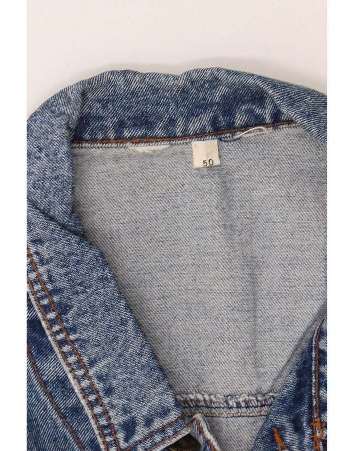 VINTAGE Mens Denim Gilet IT 50 Large Blue Cotton Vintage Vintage and Second-Hand Vintage from Messina Hembry 