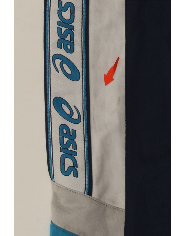 Męskie spodnie dresowe ASICS z grafiką, średni granat, blok kolorów