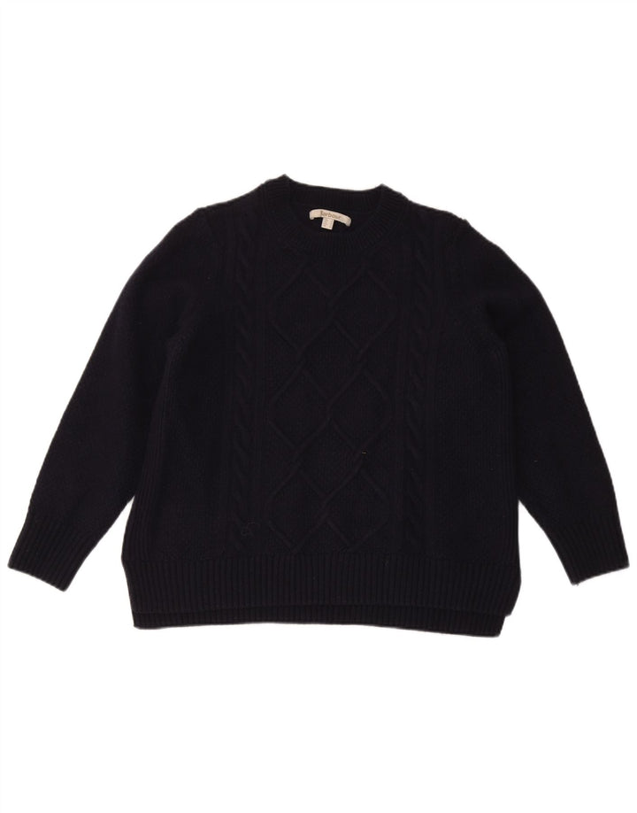 Sweter damski Barbour z okrągłym dekoltem UK 14, duży, granatowy, wełniany
