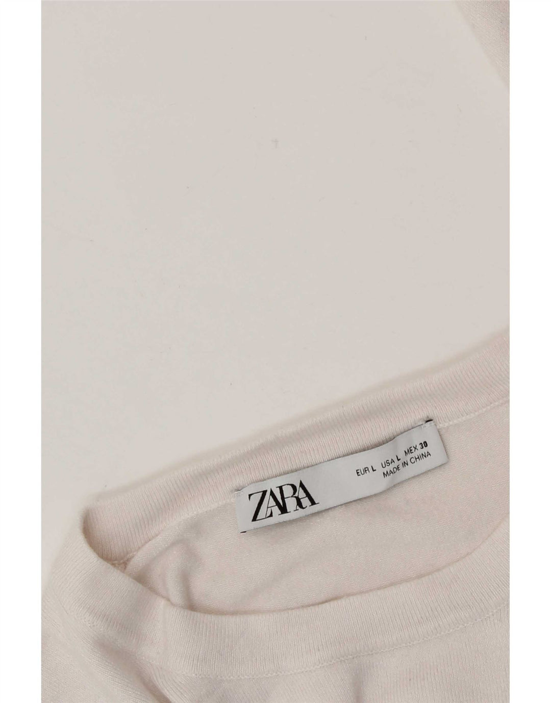 Sweter damski Zara z okrągłym dekoltem UK 14, duży, biały