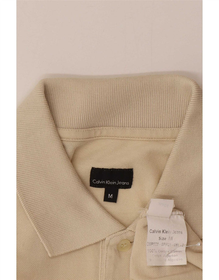 Męska koszulka polo Calvin Klein Jeans, średnio beżowa, bawełniana