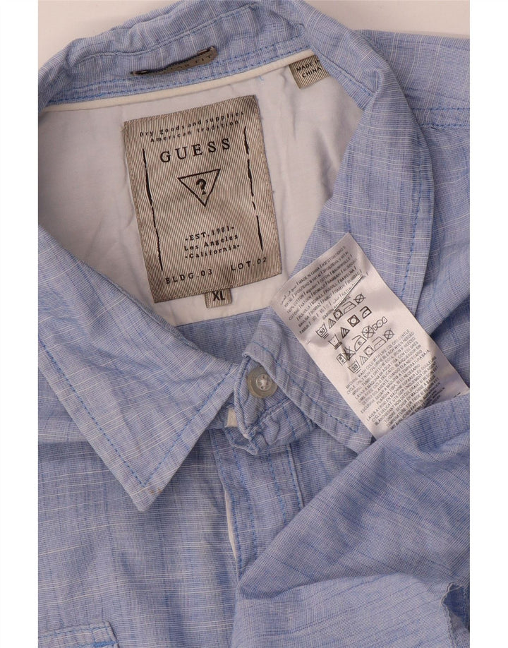 Koszula męska Guess o regularnym kroju XL, niebieska, bawełniana