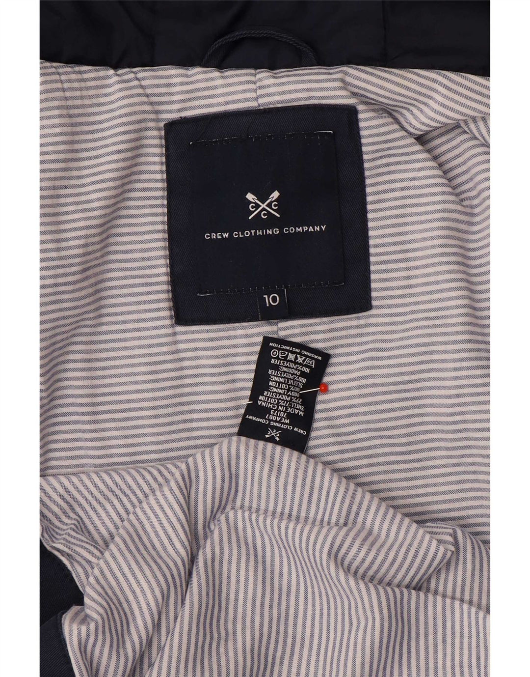Crew Clothing Damska kurtka parka z kapturem, oversize, UK 10, mała, granatowa