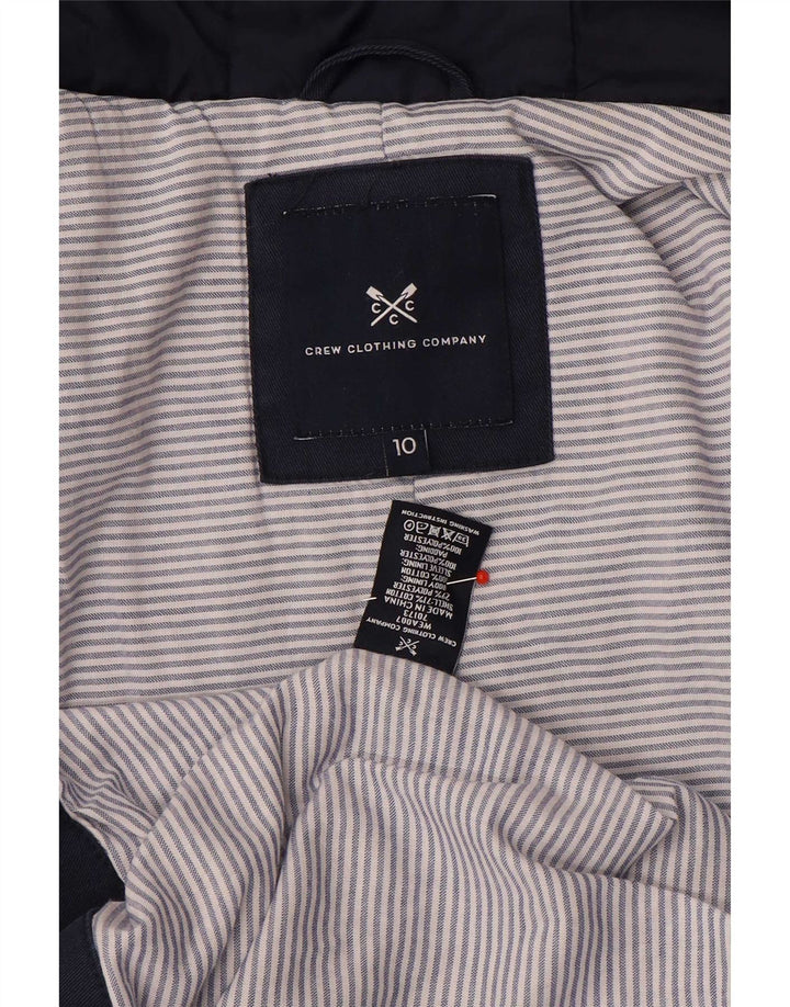 Crew Clothing Damska kurtka parka z kapturem, oversize, UK 10, mała, granatowa