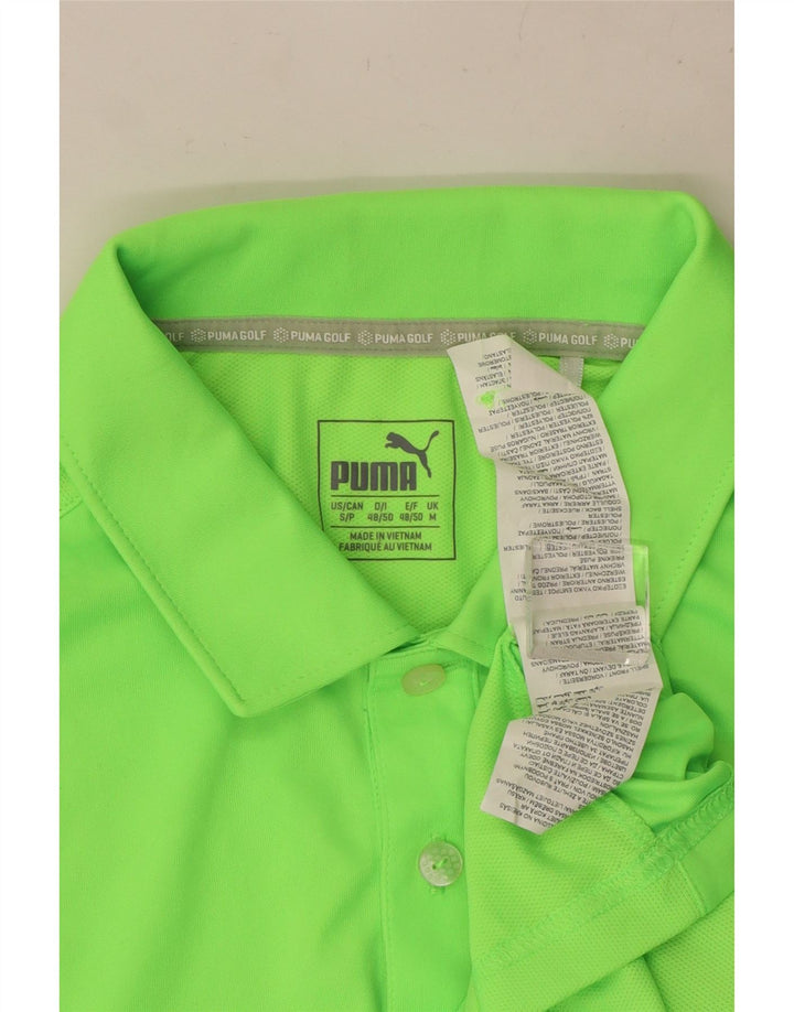 Męska koszulka polo PUMA, średni zielony poliester