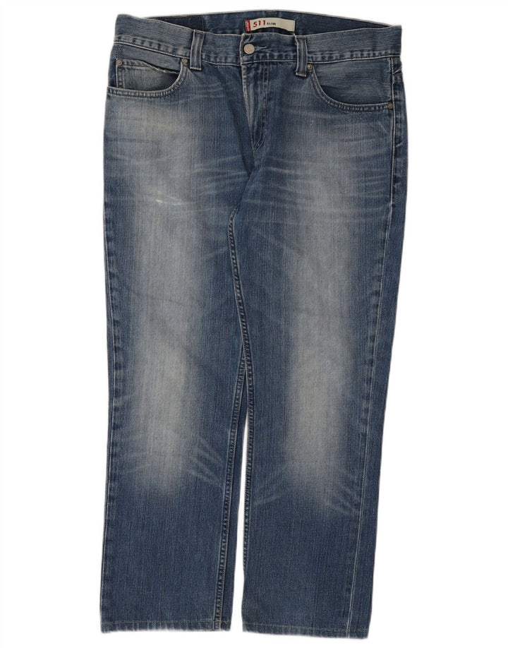 Damskie jeansy Levi's 511 Slim W36 L27 Niebieskie bawełniane