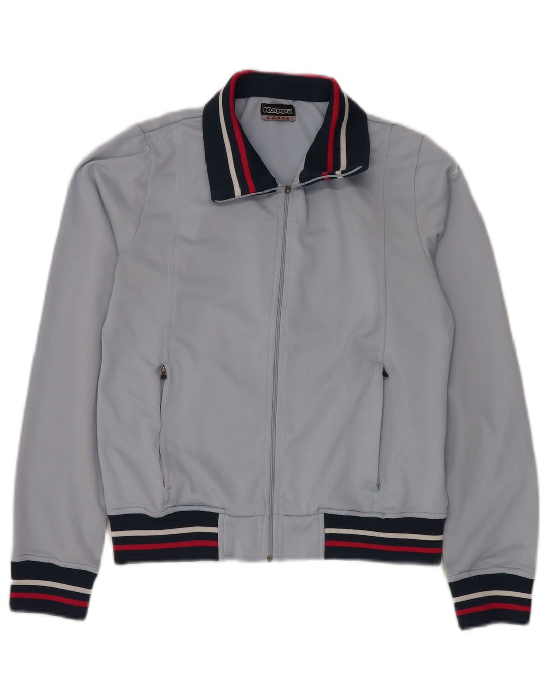 Damska kurtka dresowa KAPPA UK 14, duży niebieski poliester z blokami kolorów