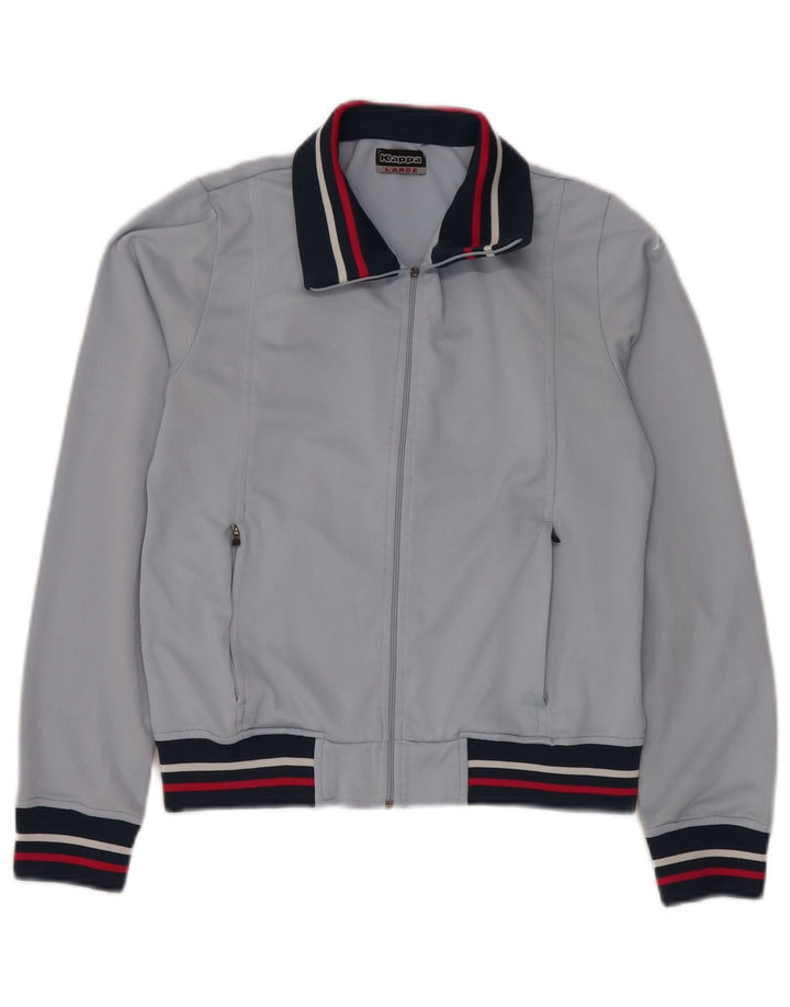 Damska kurtka dresowa KAPPA UK 14, duży niebieski poliester z blokami kolorów