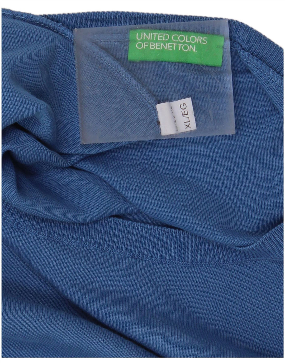 Męski sweter z okrągłym dekoltem BENETTON XL, niebieski
