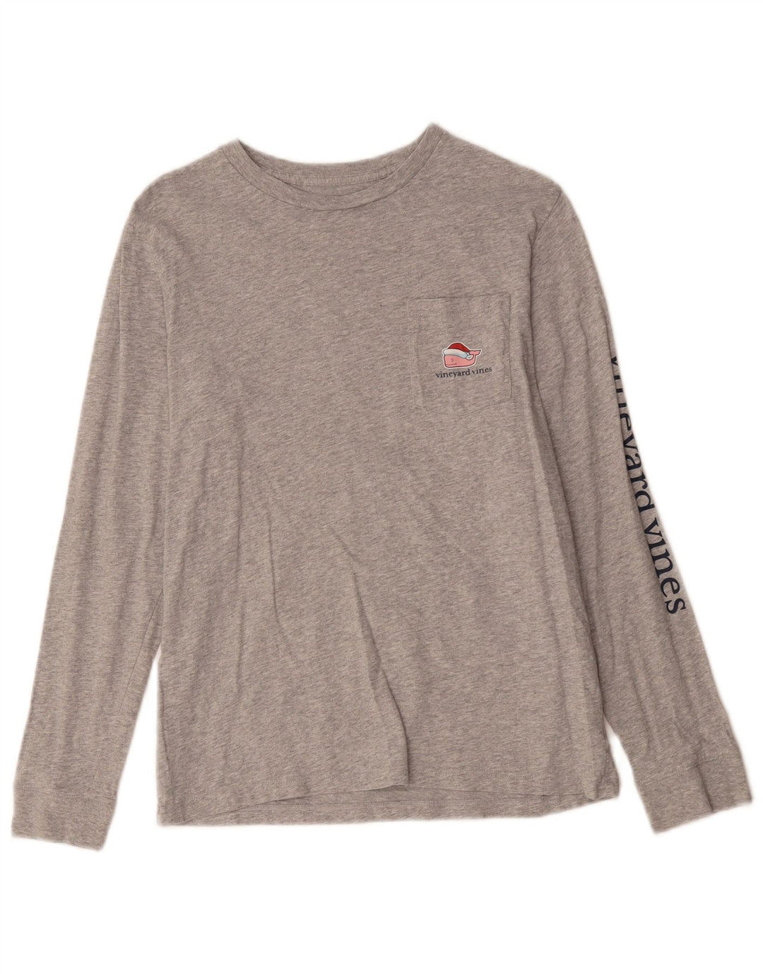 Damski top graficzny VINEYARD VINES z długim rękawem, UK 14, duży, szary, nakrapiany