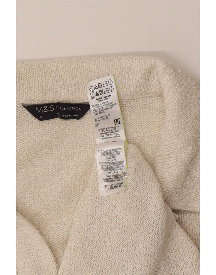 Damska koszulka polo Marks & Spencer UK 16, duża, złamana biel, poliester
