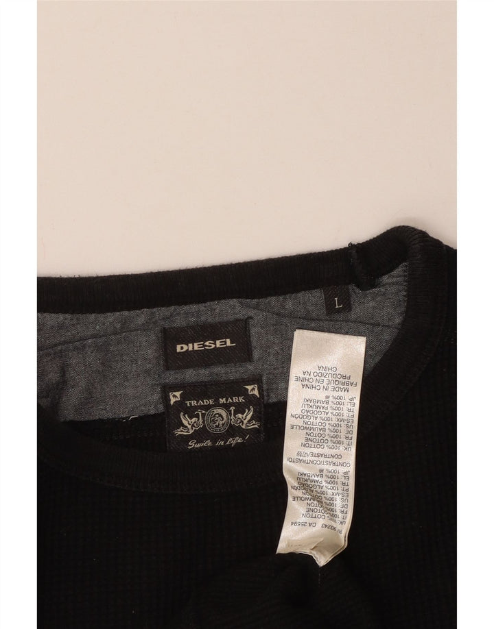 Bluza męska DIESEL, duża, czarna, bawełniana