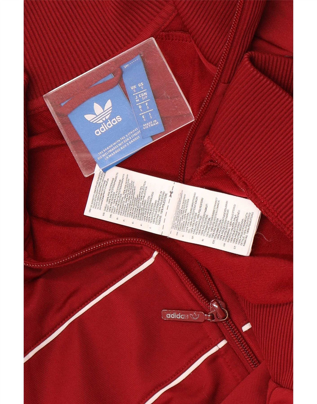 Adidas Męska bluza dresowa, mała, bordowa, poliestrowa