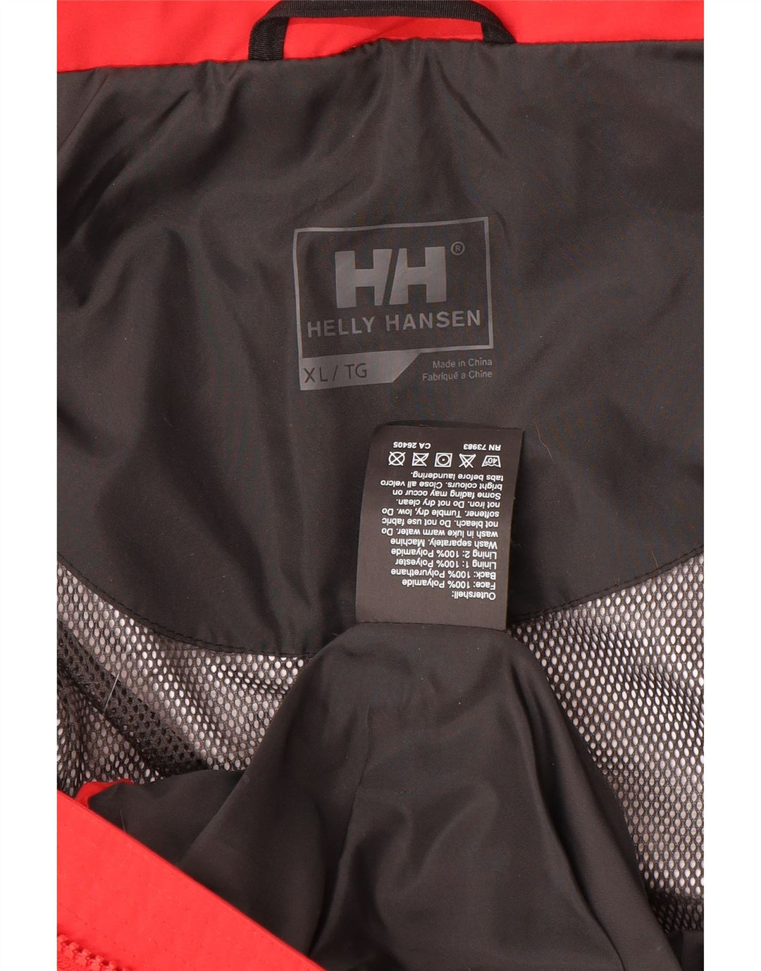 Męska kurtka przeciwdeszczowa z kapturem Helly Hansen UK 42 XL, czerwona, poliamidowa