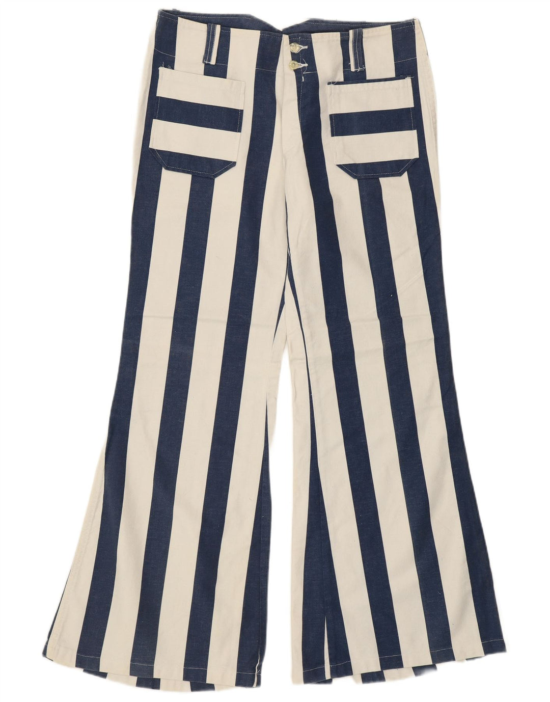 Damskie spodnie codzienne z wysokim stanem VINTAGE IT 48 XL W34 L31 Niebieskie Retro