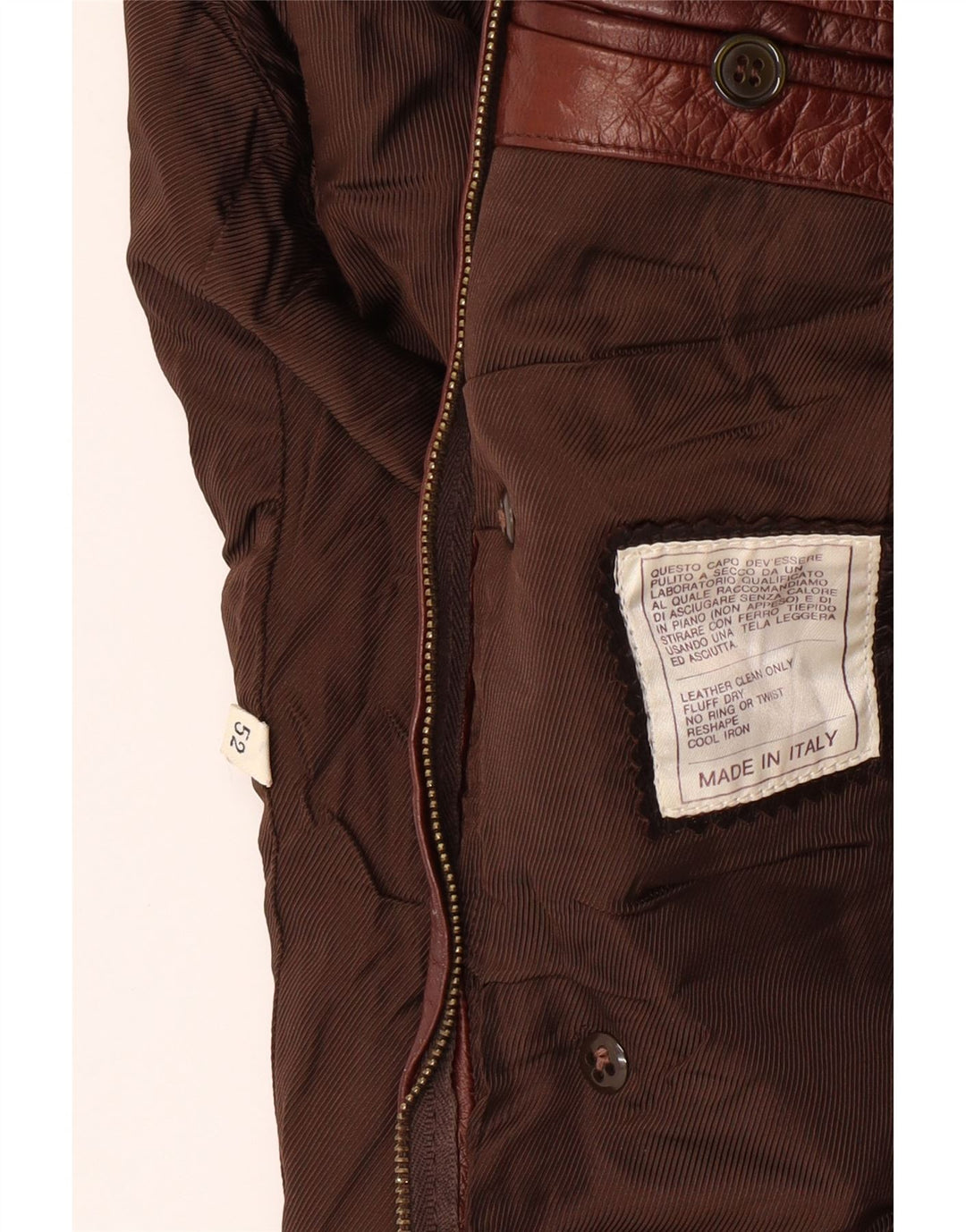 Damski płaszcz skórzany VINTAGE IT 52 2XL Brązowa skóra